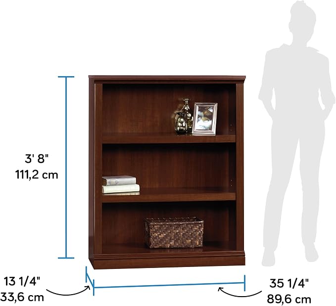 Sauder Miscellaneous Storage 3-Shelf Bookcase/ Book shelf, Select Cherry finish - Image 3