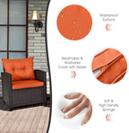 COSTWAY 3PCS Patio Furniture Set, PE Rattan Wicker Sofa w/Washable Cushion and - Image 6