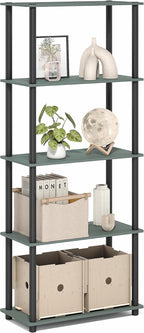 Furinno Turn-N-Tube Storage Shelves, 5-Tier Book Shelf, Corner Shelf, Toolless by Furinno-FitsYourSpaceFitsYourBudget