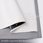 Yakamok Grey 100% Blackout Curtain Panels 84 inches, 2 Panels | Blackout - Image 4