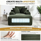 Oversized Boneless Chaise Sofa Bed, Corduroy Chaise Lounge Chair Indoor - Image 5