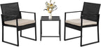 FDW | 3-Piece Patio Furniture Set | Khaki |Outdoor Wicker Furniture by FDW