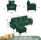 79" Convertible Sectional Sofa Set, Modern Linen Small L Shaped Couch - Image 3