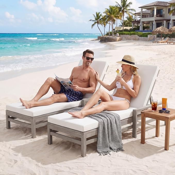 Outdoor Chaise Lounge Chair Set of 4, Patio Chaise Lounge Recliner - Image 5