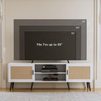 ZttRiee TV Stand for TVs up to 65'', Mid Century Modern Entertainment Center - Image 3