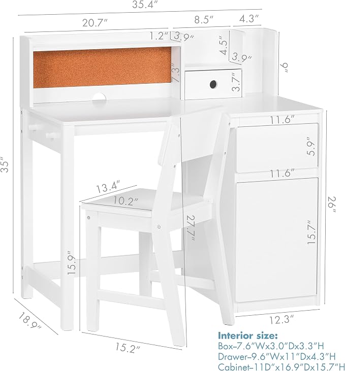 UTEX Kids Desk and Chair Set, Kids Study Desk - Image 8