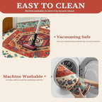 SERISSA 6ft Washable Non Slip Round Boho Area Rug - Image 3