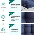 Set of 2 Patio Seat Cushions Square Wicker Seat Pads Waterproof Rocking Chair - Image 5