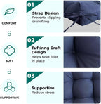 Set of 2 Patio Seat Cushions Square Wicker Seat Pads Waterproof Rocking Chair - Image 5