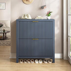 YOMILUVE Shoe Cabinet Storage for Entryway, Fluted Shoe Cabinet - Image 9