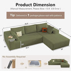 95" Cloud Sectional Couch with L-Shape Chaise, Modular Comfy Sofa Chaise Longue - Image 2