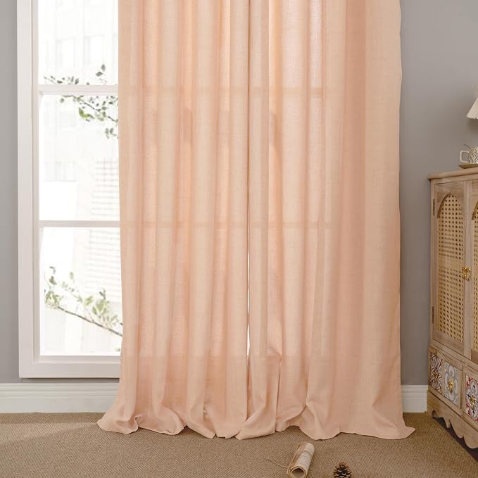 YoungsTex Peach Linen Curtains 72 Inches Long - Image 7