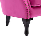 Mid Century Modern Accent Chair Upholstered Armchair Comfy Velvet Fabric Single - Image 6