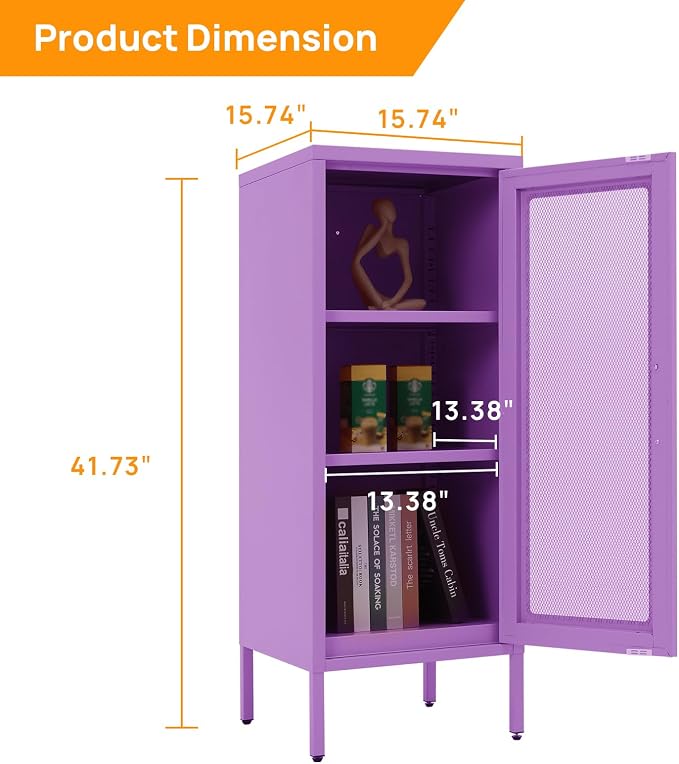 Slim Metal Storage Cabinet - Image 3