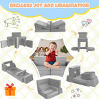 10 Pcs Modular Kids Play Sofa – Versatile Convertible Foam Cushion that Doubles - Image 5