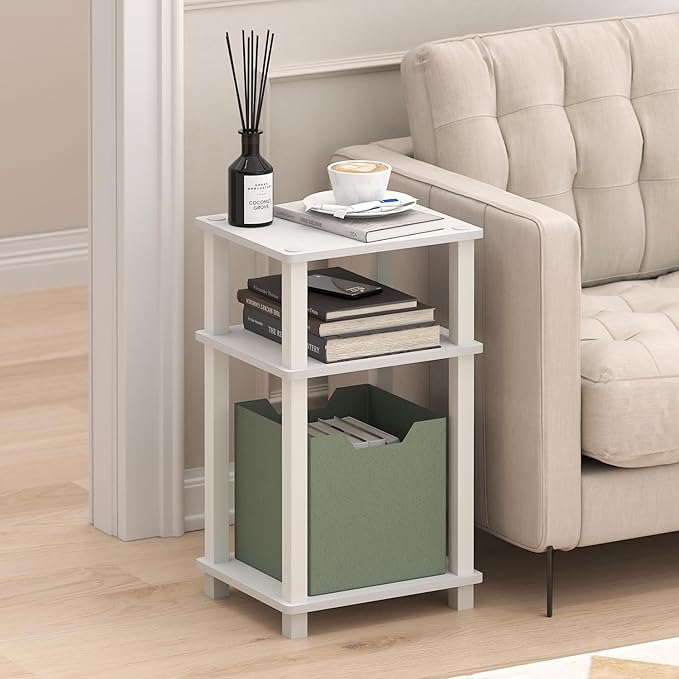 Furinno JUST Side Table, 3-Tier Open Shelf End Table, Toolless Assembly Night - Image 2