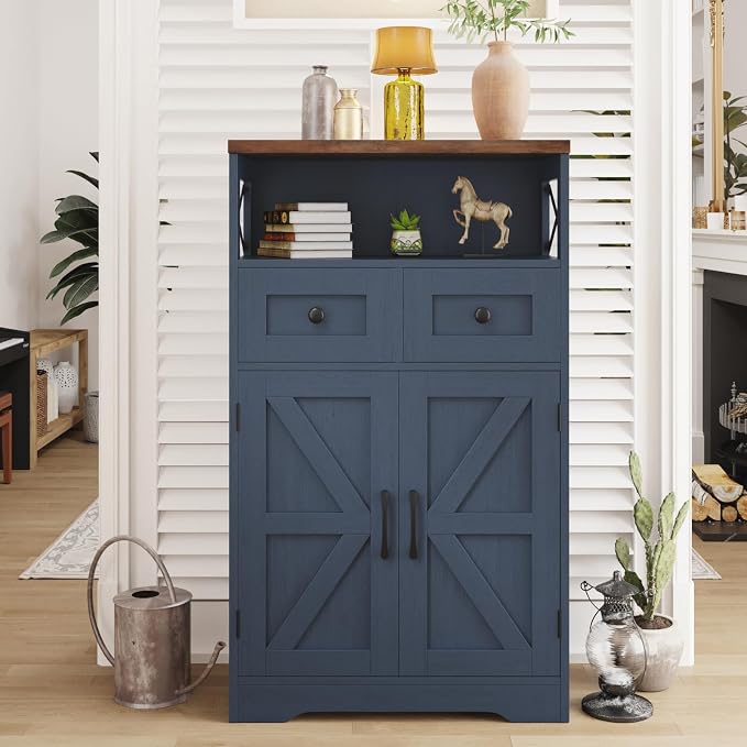 Befrases Farmhouse Blue Storage Cabinet - Image 6