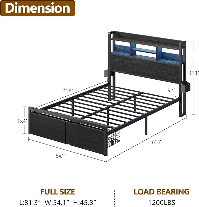 Furnulem Full Size Bed Frame - Image 2