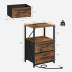 TUTOTAK LED End Table with Charging Station, Night Stand, Side Table with 2 USB - Image 6