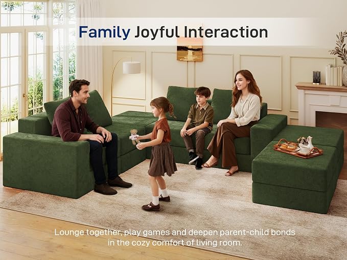 Living&Giving 128" U-Shaped Cloud Sectional Couch - Image 3