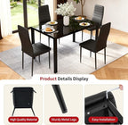 FDW | Dining Chairs Set of 4 | Black | Kitchen Chairs 4 Upholstered Chairs and - Image 4
