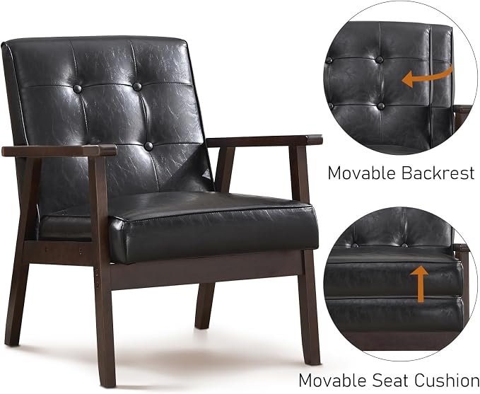 Bonzy Home Mid Century Modern Accent Chairs Set of 2 - Image 8