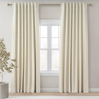 Topfinel Cream White 100% Blackout Curtains 72 Inches Long 2 Panels by Topfinel