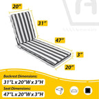 AAAAAcessories Outdoor Chaise Lounge Cushions, Fade-Resistant, Waterproof Patio - Image 5