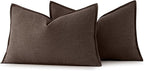 MIULEE Decorative Linen Lumbar Pillow Covers 12x20 Inch Reddish Brown | Boho - Image 6