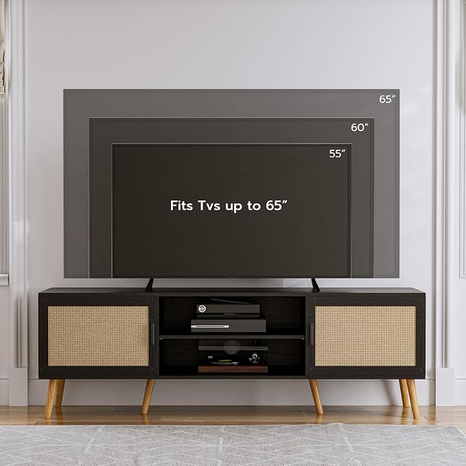 ZttRiee TV Stand for TVs up to 65'', Entertainment Center - Image 3