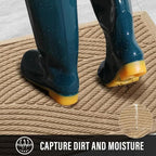 Sturdy Front Door Mat, Absorbent Muddy Dirt Resist Welcome Door Mats Outdoor - Image 2