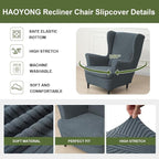 HAOYONG Wing Chair Slipcovers Printed Wingback Chair Covers 2 Pieces Wingback - Image 4