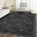 Latepis Rugs for Living Room 5x7 Dark Grey Washable Faux Fur Throw Rugs for by Latepis