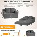 Erament Convertible Sofa Bed, Loveseat Folding Floor Futon Sleeper Sofa Couch - Image 3