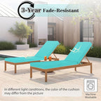 Chaise Lounge Cushions Outdoor, 4 Adjustable Ties Lounge Chair Cushions - Image 6