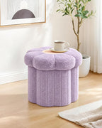 B FSOBEIIALEO Storage Ottoman Foldable, Sunflower Shaped Small Footrest - Image 8