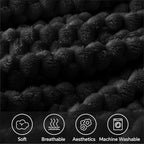 BEDELITE Black Throw Blanket for Couch, Soft Cozy Gifts for Women, 50 * 60 | 3D - Image 3
