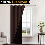 Yakamok Chocolate Brown Blackout Curtains 96 Inches Long 52" Wide, 1 Panel | - Image 2
