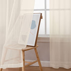 Simplebrand Cream Sheer Curtains 96 Inches Long, Light Filtering Rod Pocket - Image 3