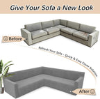 Arfntevss Stretch Sectional Couch Covers L Shaped Corner Sectional Sofa Cover - Image 6