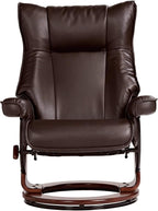 Benchmaster Morgan Java Swivel Faux Leather Recliner Chair - Image 8