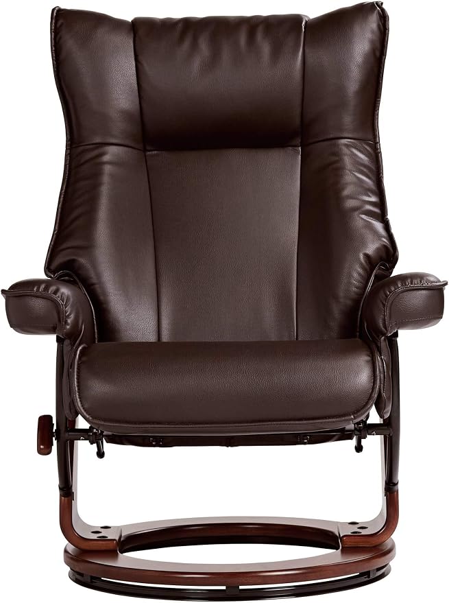 Benchmaster Morgan Java Swivel Faux Leather Recliner Chair - Image 8