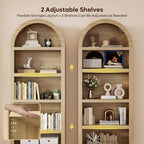 Bestier 76" Tall Arched Bookcase, 5 Tier Arched Bookshelf - Image 5