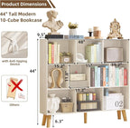 LEYAOYAO 10 Cube Bookshelf, 3 Tier Modern Wide Bookcase - Image 2
