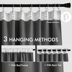 MIULEE Grey Back Tab Blackout Curtains 52x108 Inch Long 2 Panels Set | Rod - Image 3