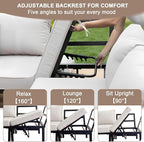 JOYURE 4-Piece Patio Furniture Set, Metal Outdoor Sectional Sofa - Image 3