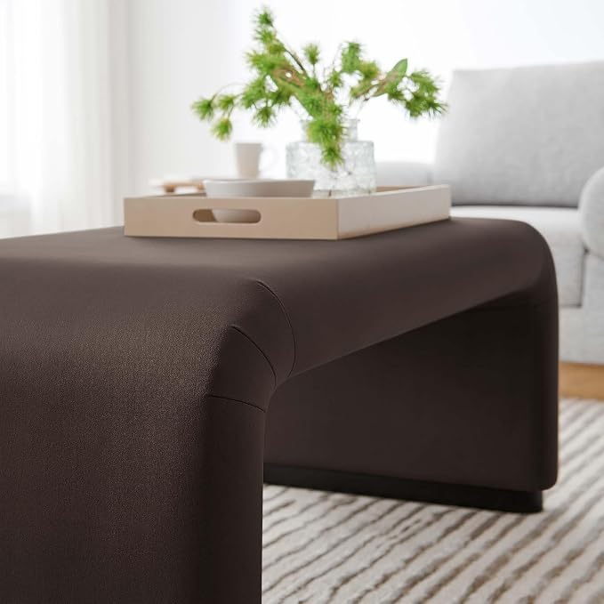 Modway EEI-6735-BLK-CHB Koda Performance Velvet Waterfall Ottoman - Image 9