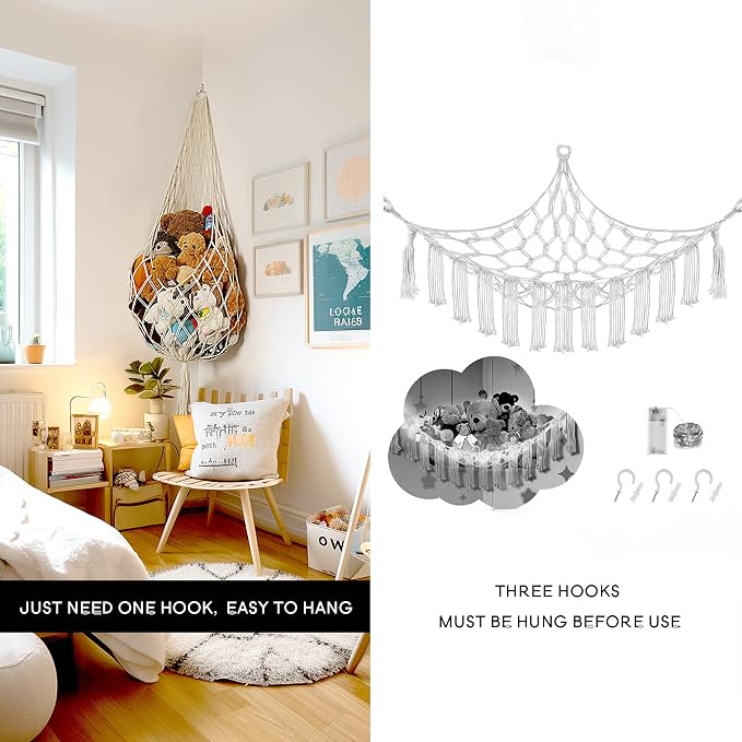 Amdermi Novel Stuffed Animal Hammock Corner Hanging Net - Image 4