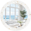 Tanmicoshomy Round Wall Mirror 30 Inch, Natural Shell Framed Circle Mirrors by Tanmicoshomy