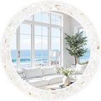 Tanmicoshomy Round Wall Mirror 24 Inch, Circle Mosaic Mirror by Tanmicoshomy